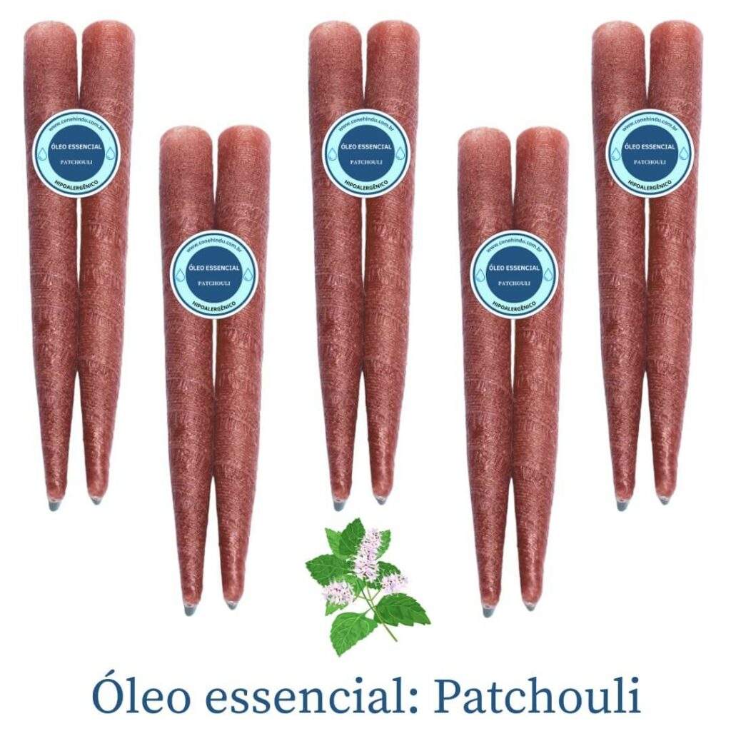 10 Cones Cone Hindu Especial com Óleo Essencial de Patchouli Cone