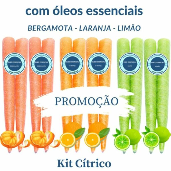 Kit Cítrico: Bergamota, Limão e Laranja - 12 Cones