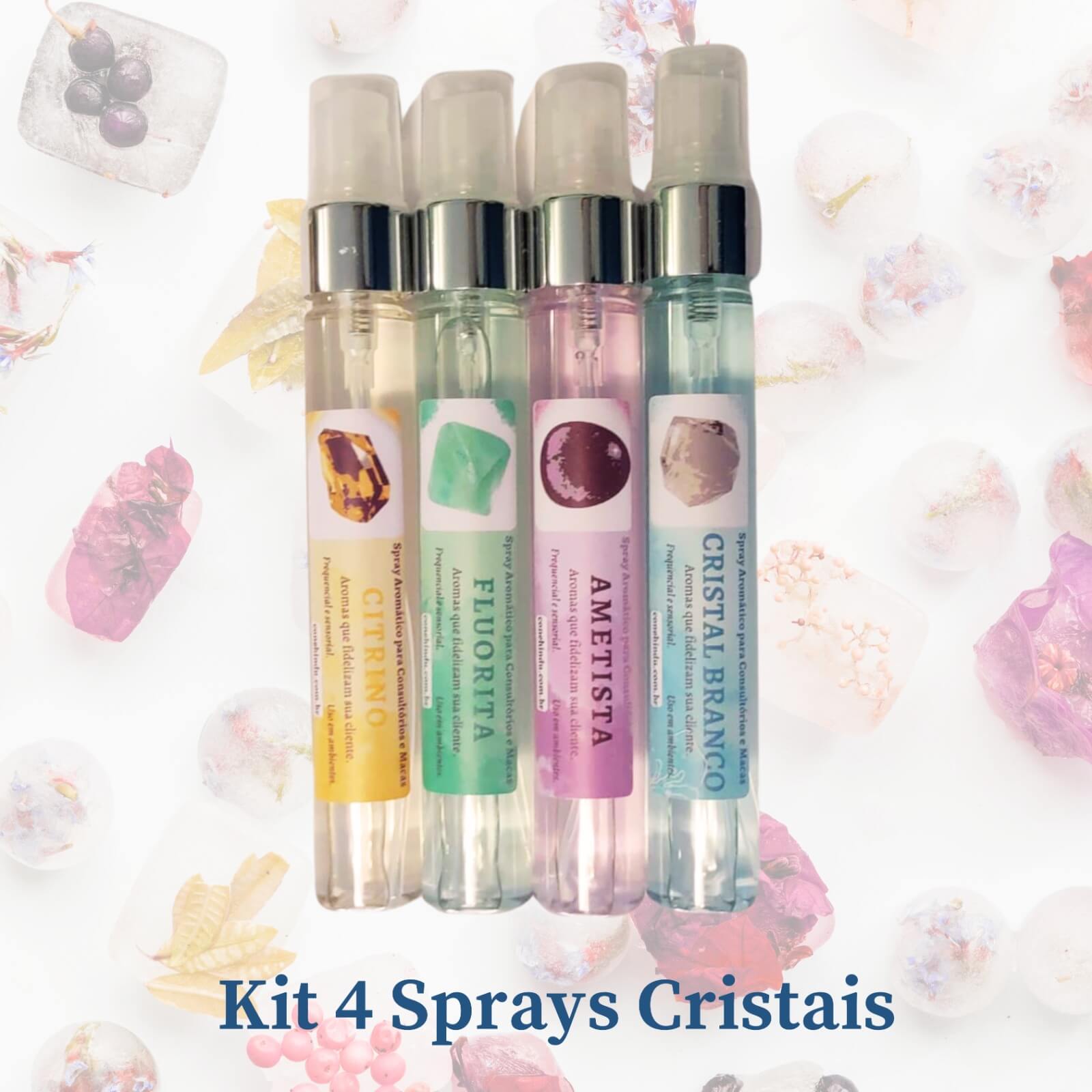 kit 4 sprays cristais