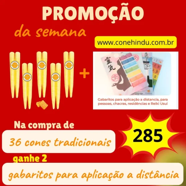36 Cones (18 pares) – Cone Hindu Tradicional (clique e veja como usar)